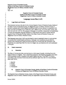Language Access Plan Updated June 2018 – Greenlee County, Arizona